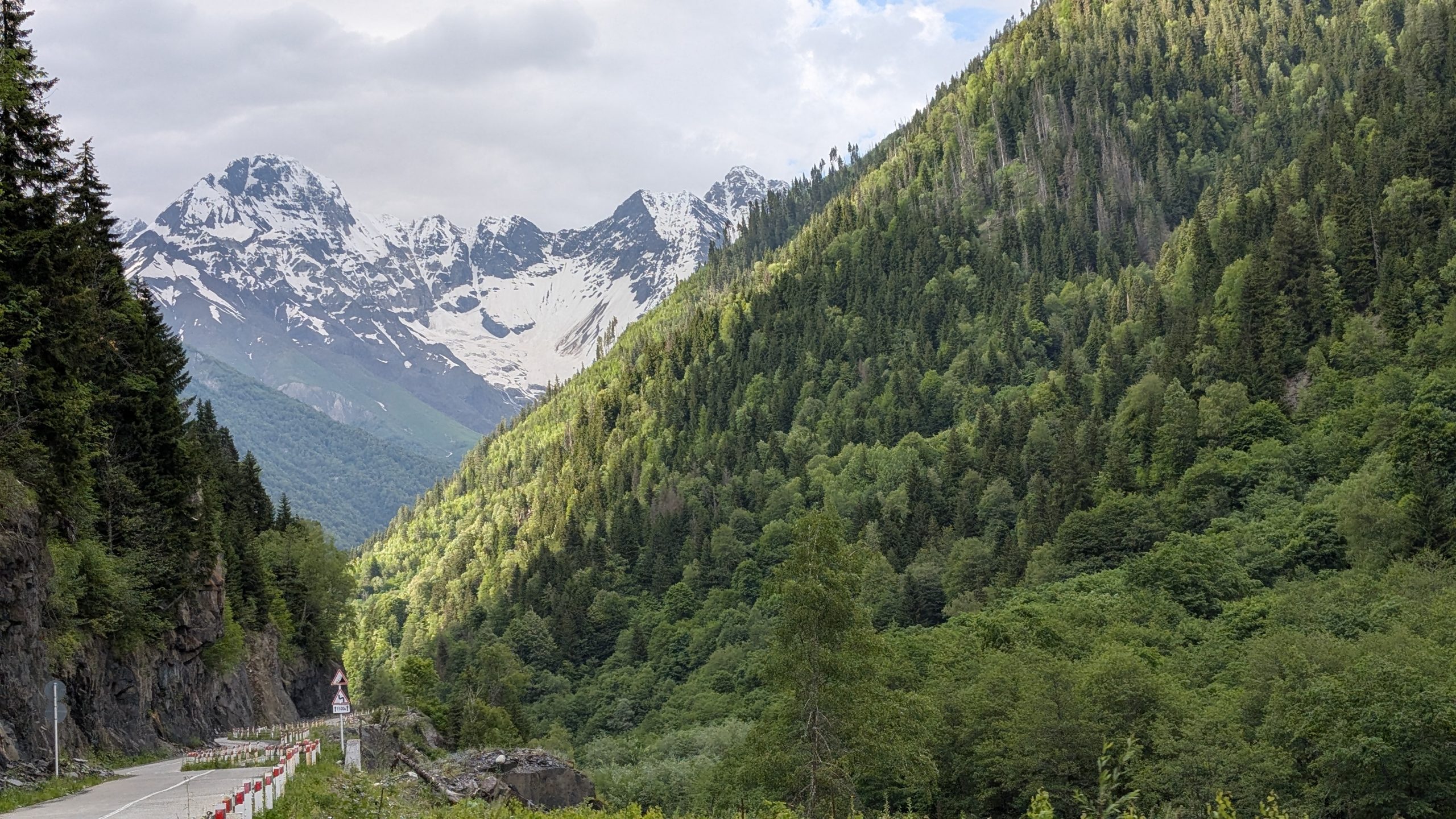 Summer in Lower Svaneti, Georgia with Caucasus Mountains view
